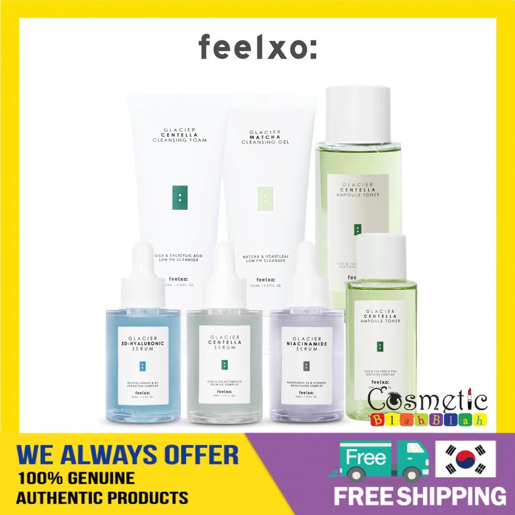 BESTSELLING [FEELXO]GLACIER CENTELLA AMPOULE SERUM, TONER, CLEANSER