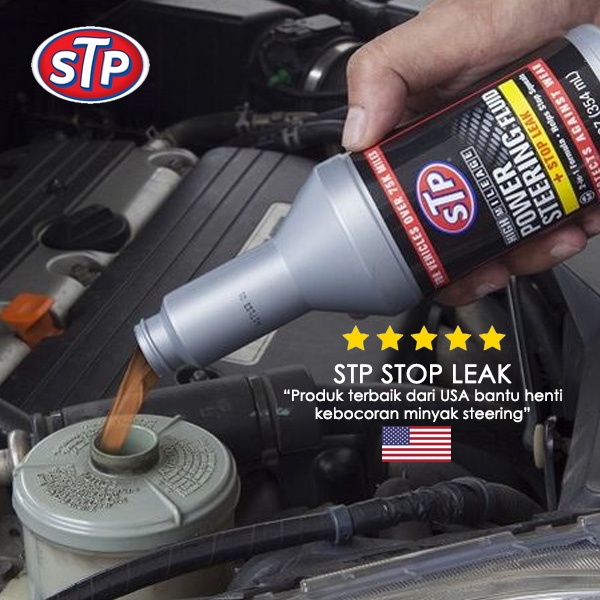 Original USA STP Minyak Power Steering Fluid Treatment + Stop Leak