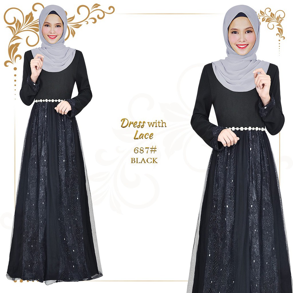 DEYLA MAXI DRESS MUSLIMAH WEAR GAUN DINNER WEDDING GOWN Shopee Malaysia