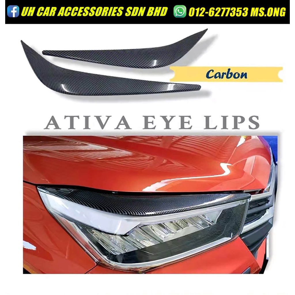 Perodua Ativa Carbon Head Lamp Light Lights Cover Eyelip Eye Lips ...