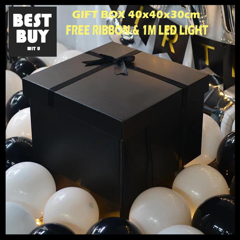 Kotak hadiah Gift Box Free Ribbon + Led Light L40xW40xH30cm ...