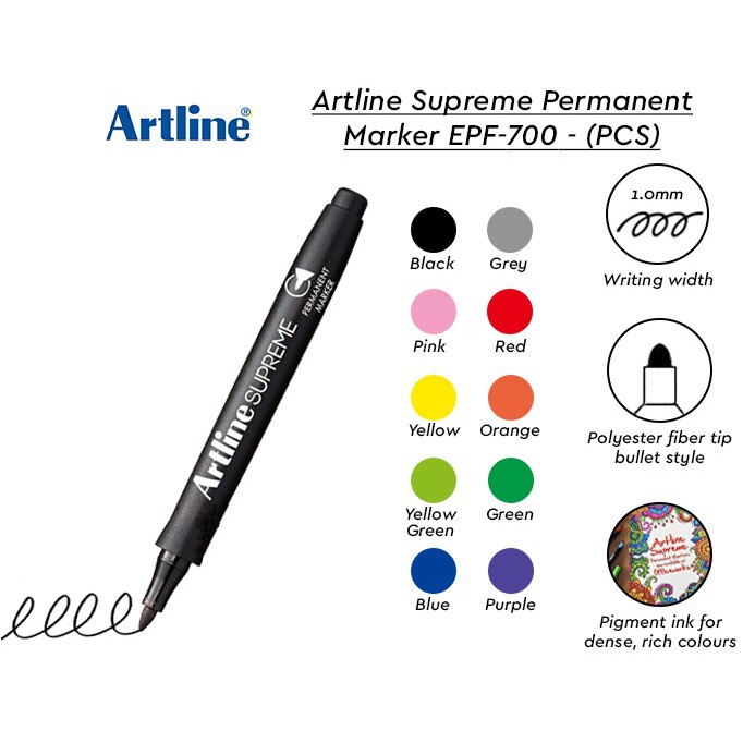 Artline Supreme Permanent Marker EPF700 1.0mm / metallic colour EPF