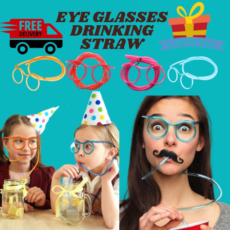 Moustache Drinking Straw Glasses