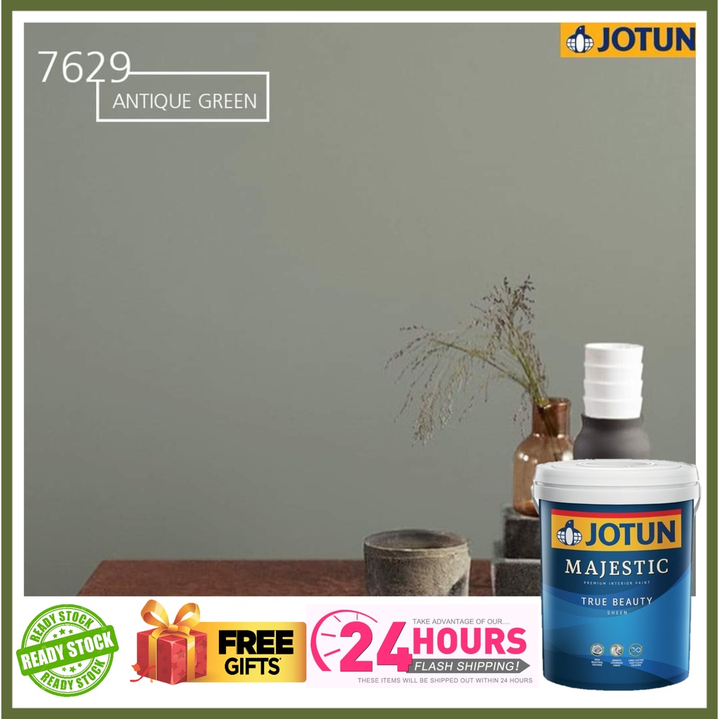 JOTUN 5L 7629 ANTIQUE GREEN Majestic True Beauty Sheen /Cat Dalam Kilat/Cat Rumah/Cat Boleh Cuci