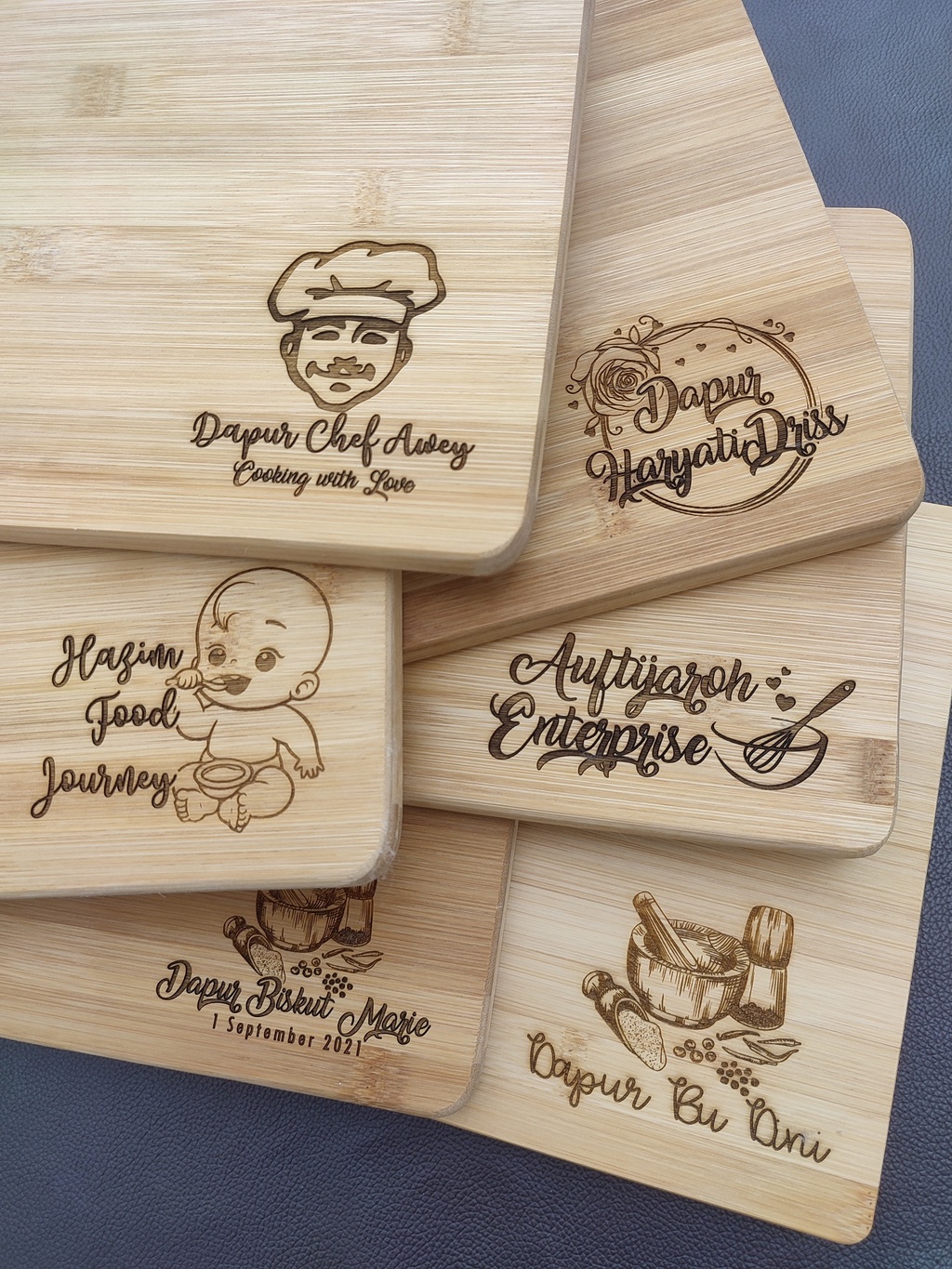 Custom Cutting Board Chopping Board Papan Pemotong Laser Engrave Hadiah T Anniversary 1550