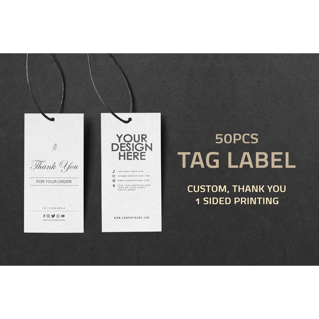 50pcs label tag, custom | Shopee Malaysia