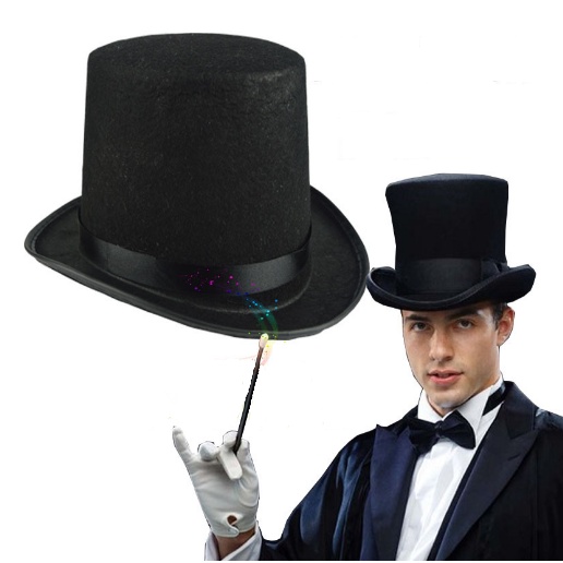 MSIA Ready Stock/ Magician Hat Black Top Hat Men Women Magic Costume ...