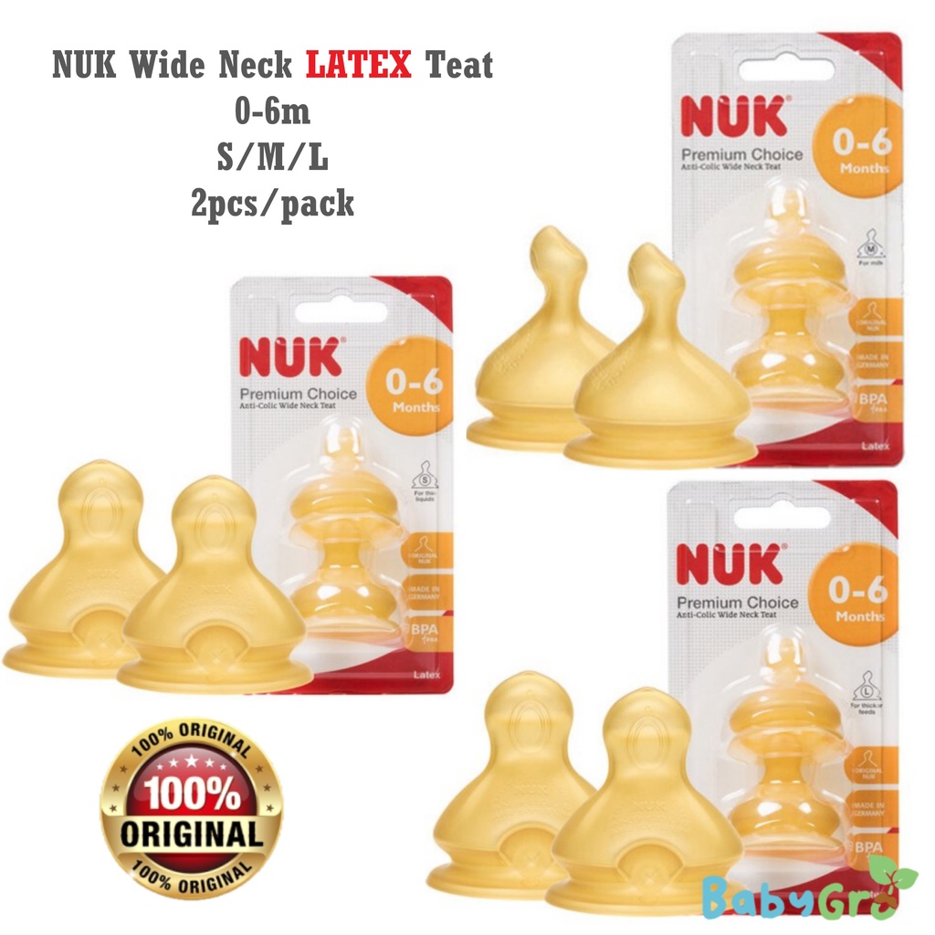 Nuk wide hot sale neck latex teat