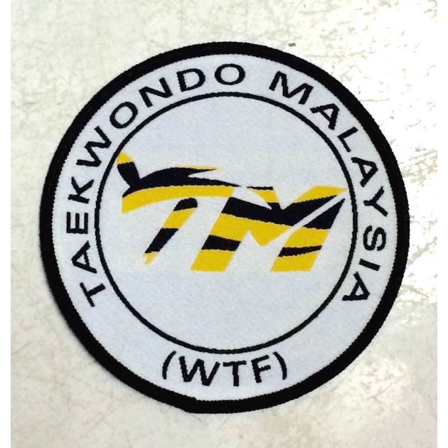 Embroidery Sew On Uniform Patch Taekwondo ITF WTF Logo Uniform Baju TM