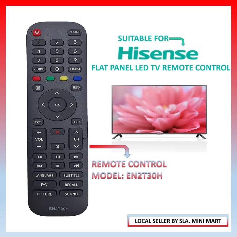 HISENSE FLAT PANEL LED TV REMOTE CONTROL EN2T30H (FOR HISENSE