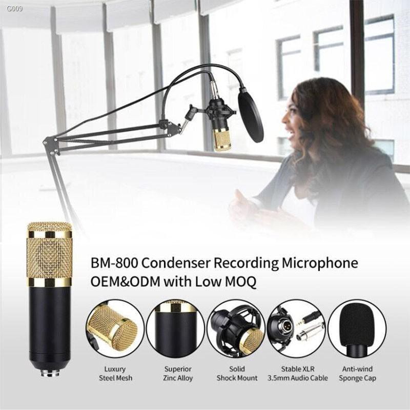 𝟮 𝗜𝗡 𝟭 BM800 Condenser Microphone + V8 Sound Card Set Studio Recording