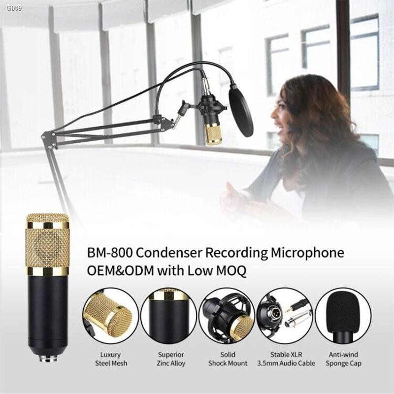 𝟮 𝗜𝗡 𝟭 BM800 Condenser Microphone + V8 Sound Card Set Studio Recording ...