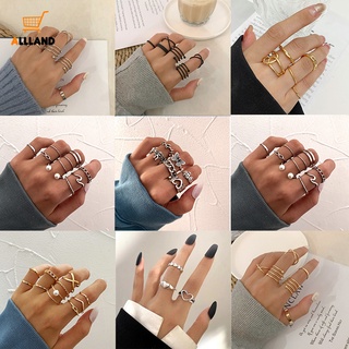 Trendy Boho Crystal Joint Ring Set For Women Geometric Knuckle Finger Rings  Female Wedding Party Jewelry