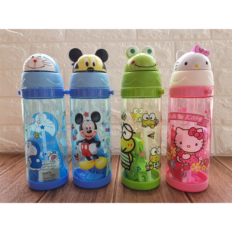 Malaysia Ready Stock/Cute Cartoon Bottle with strap/Botol Kartun Budak ...