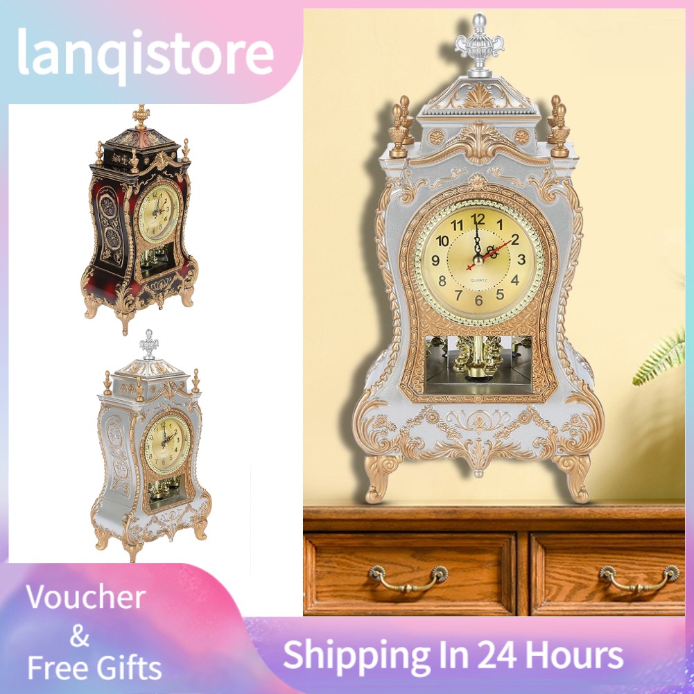 Vintage Style Plastic Table Clock Antique Home Hotel Retro Alarm Clocks ...