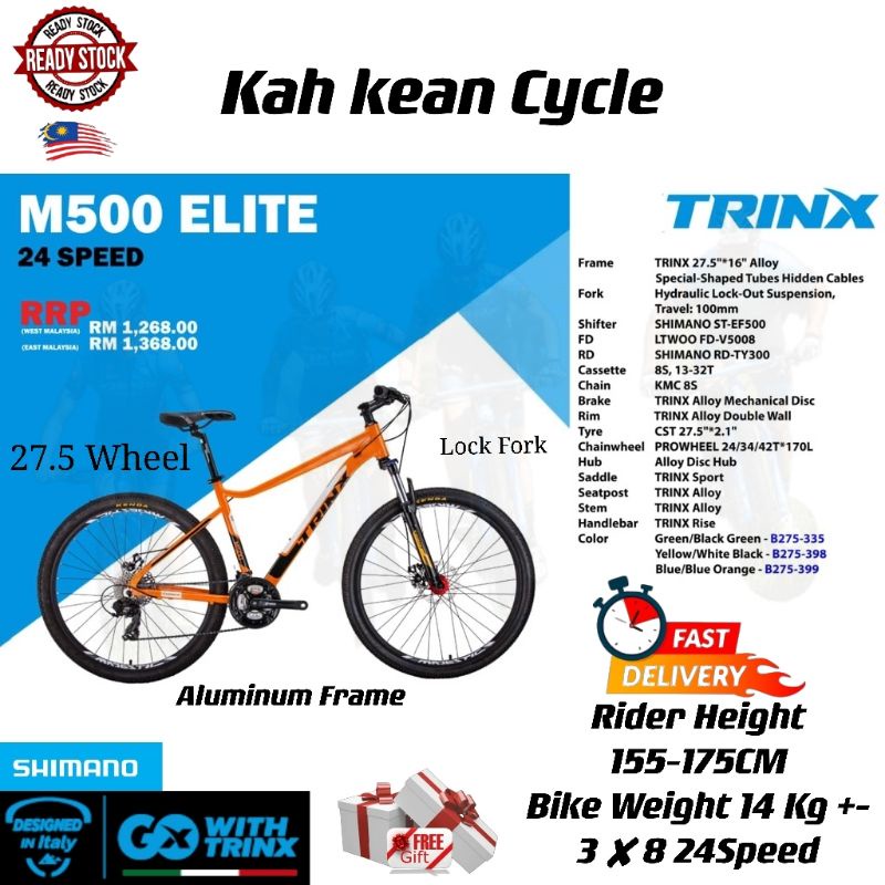 TRINX BIKE M500 ELITE ITALY Wheel Size 27.5 2022 Shopee