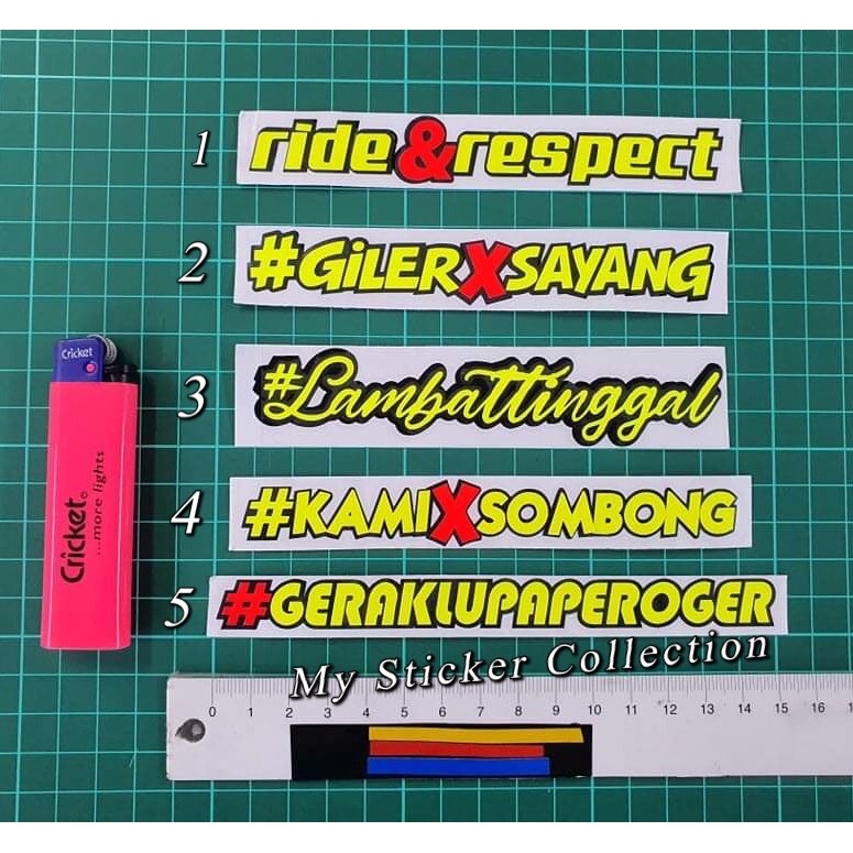 Sticker #Ayat Perkataan Sticker Cutting Overlapping Reflective ...