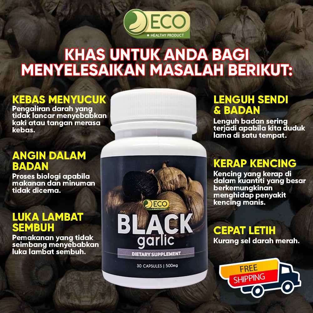 Kapsul Herba Tradisional Buang Angin Dalam Badan Kapsul Bawang Hitam Black Garlic 8538