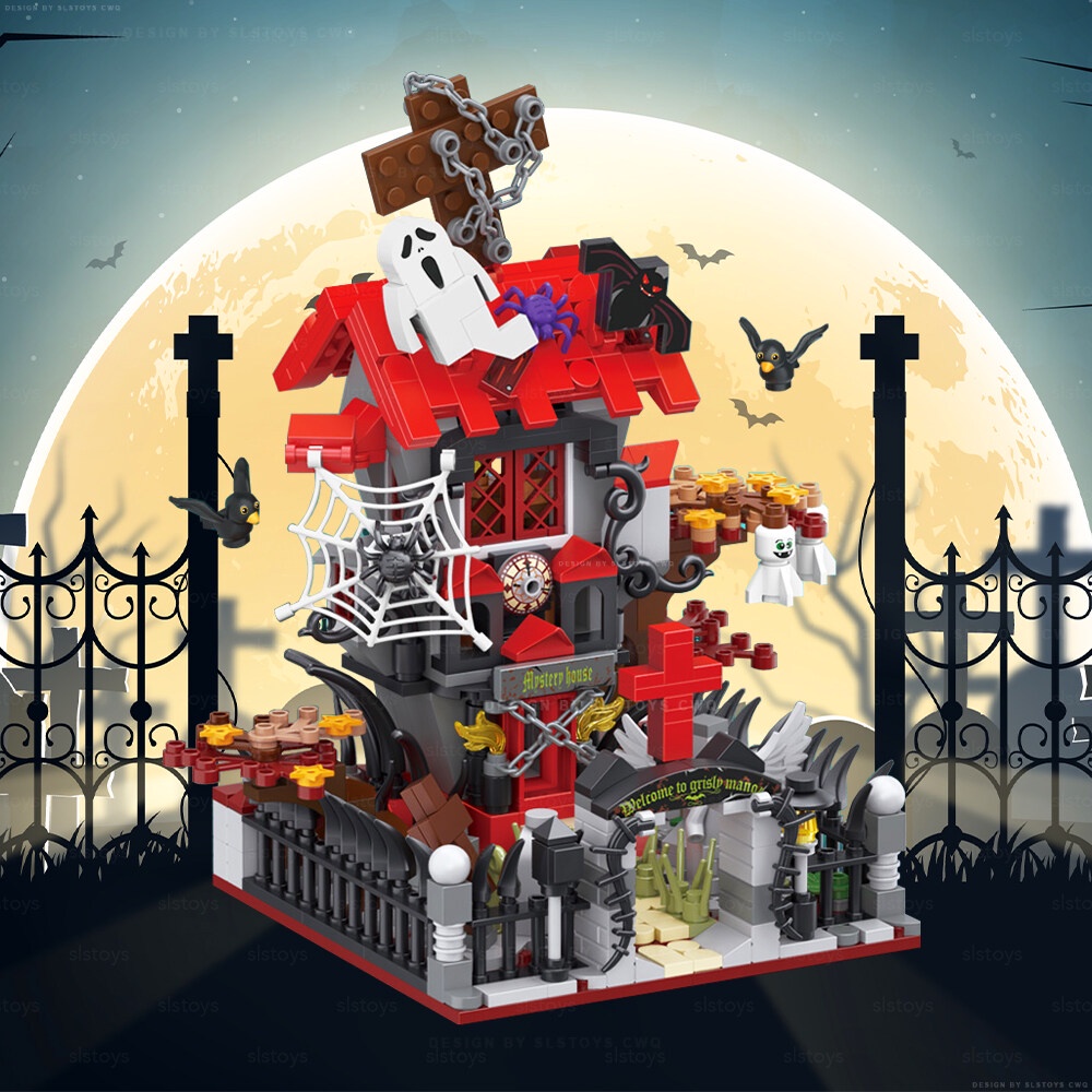 LOZ IDEAS 1251 Mini Block Haunted House Halloween Series Theme Scary ...
