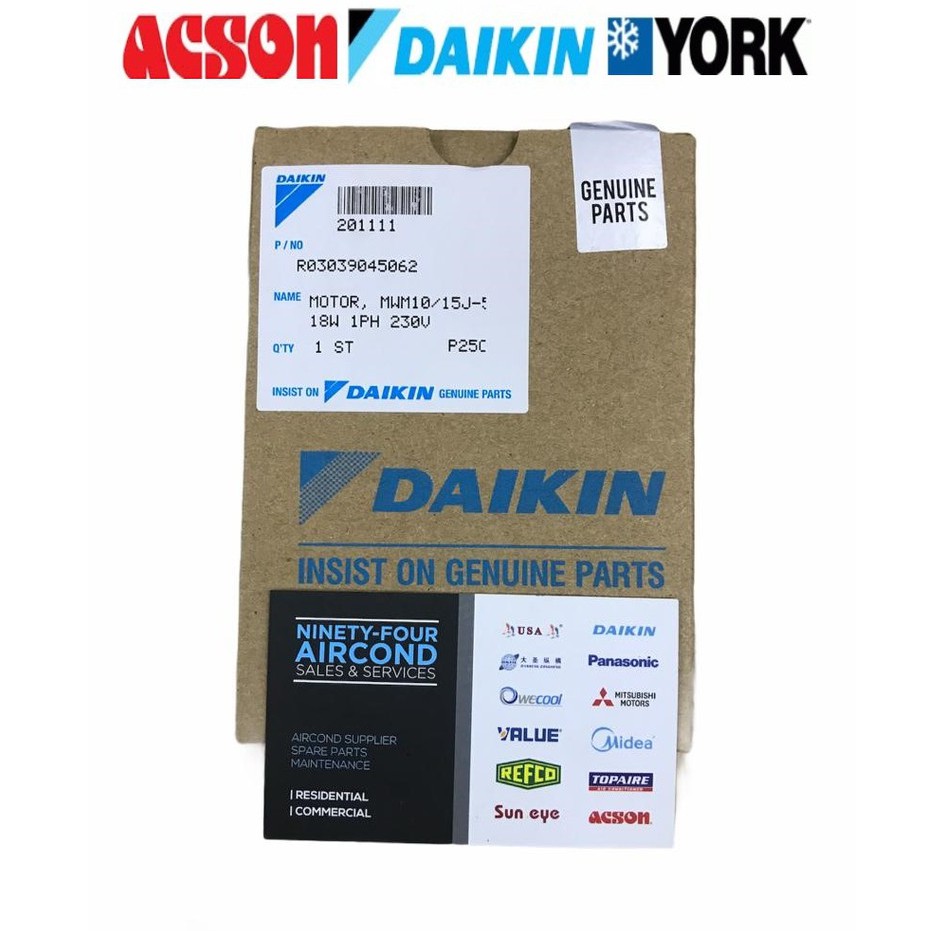 [ORIGINAL] DAIKIN GENUINE PART - DAIKIN 1.0/1.5HP INDOOR FAN MOTOR ...