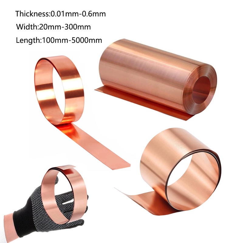 Copper Cu Sheet Thin Metal Foil Roll Long 500 /1000mm Copper Tablets ...