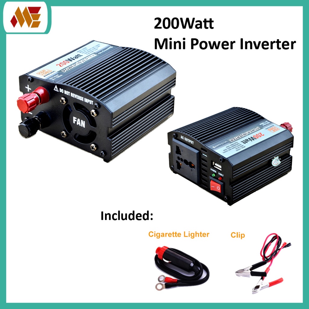 200W portable Small size mini inverter type 12v 220v dc to ac car power