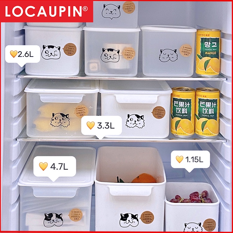 Locaupin Fridge Food Storage Containers with Lids,Plastic Reusable