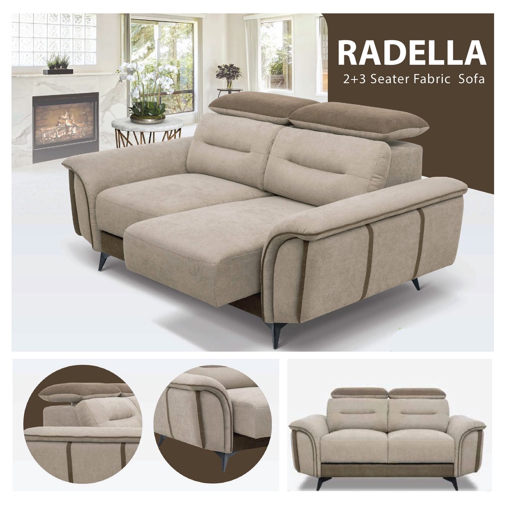 RADELLA SOFA SET/ 2+3 SEATER FABRIC SOFA/SET SOFA / LIVINGROOM SET ...