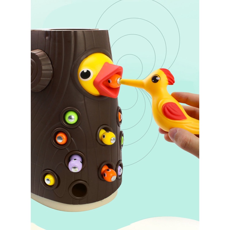 Woodpecker Toy Montessori Insect Catching Feeding Whack Fine