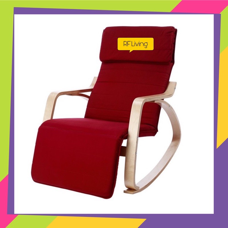 RF Living Bend Wood Arm Chair Relaxing Leisure Lounge Chair Rocking ...