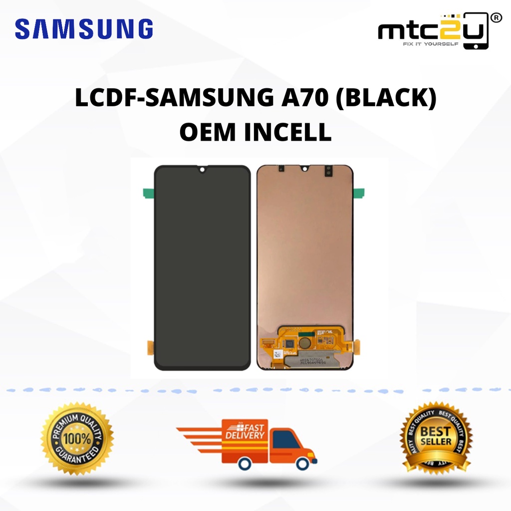 LCDF-SAMSUNG A70 (BLACK) OEM INCELL/LCDF-SAMSUNG A70 (HITAM) OEM INCELL ...