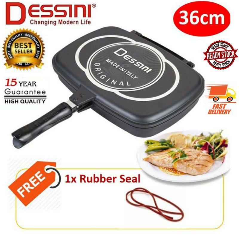 Dessini Magic Pan Double Grill Pemanggang Periuk Ajaib Two Sided Non-Stick  Coating 36cm & 40cm