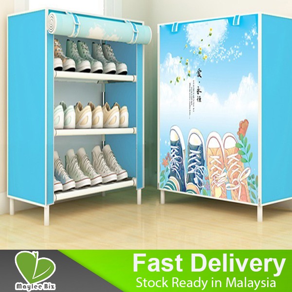 Shoes Rack Dustproof Multilayer Shoe Shelf Storage Rack Kasut