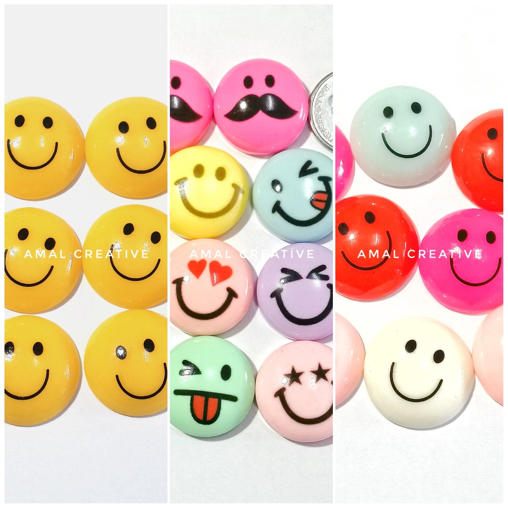 Smiley Flatback Resin | Resin Senyum | Shopee Malaysia