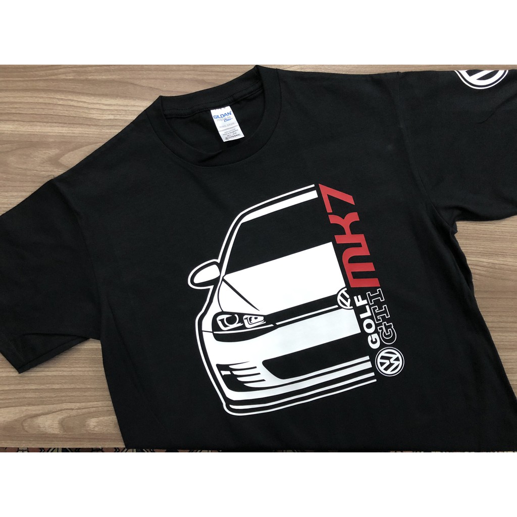 Volkswagen Golf GTI MK7 Gildan Premium Cotton Heatpress Black T