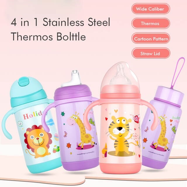 MALAYSIA 300 ML 4 BOTOL/ SET BOTOL SUSU STAINLESS STEEL /BOTOL AIR /4