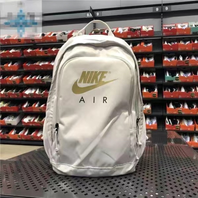 Nike white and gold hot sale backpack