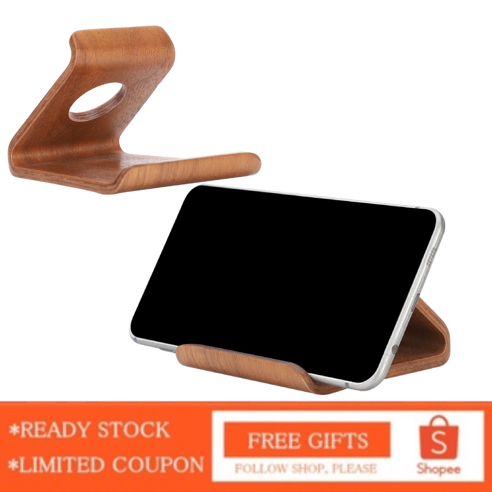 Portable Wood Mobile Phone Stand Desktop Bedside Tablet