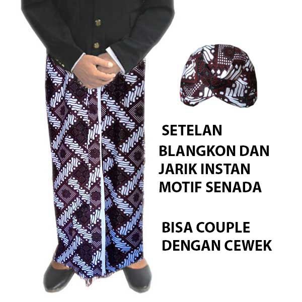 Men's Instant Jarik Suit and Blangkon with Classic Javanese Sundanese