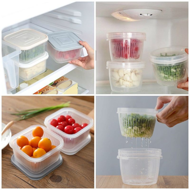 Bekas bawang Sayur Fridge Storage Kitchen Organizer Refrigerator Food ...