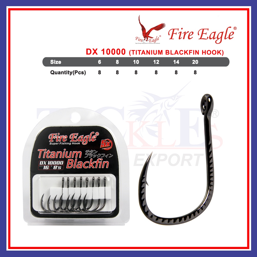6-16 size) Fire Eagle Titanium Blackfin Hook DX 10000 Super