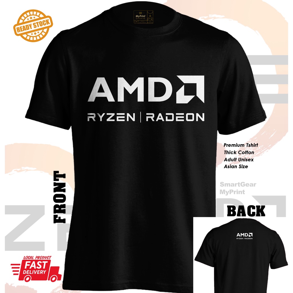 AMD RYZEN RADEON Tshirt Cotton Gaming RIG RTX GTX Graphic Nvidia ...