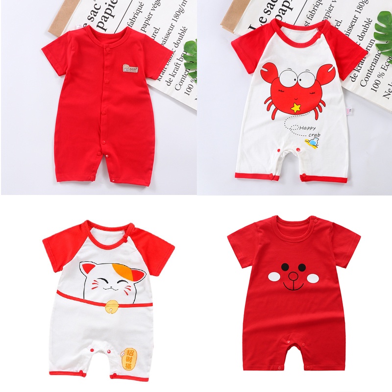 Baby Romper Jumpsuit Girl Boy Short Sleeves Baju Raya Clothe Newborn ...