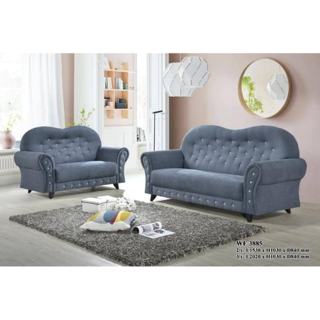 Sofa Chesterfield biru modern 2+3 seaters Shopee Malaysia
