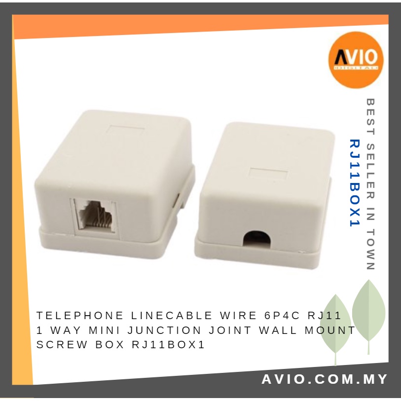 Telephone Line Cable Wire 6P4C RJ11 1 Way Mini Junction Joint Wall