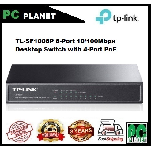 TL-SF1008P  8-Port 10/100Mbps Desktop Switch with 4-Port PoE+