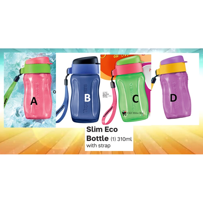 Tupperware Slim Eco Bottle Mini 310ml With Strap 1pcs (New) | Shopee ...