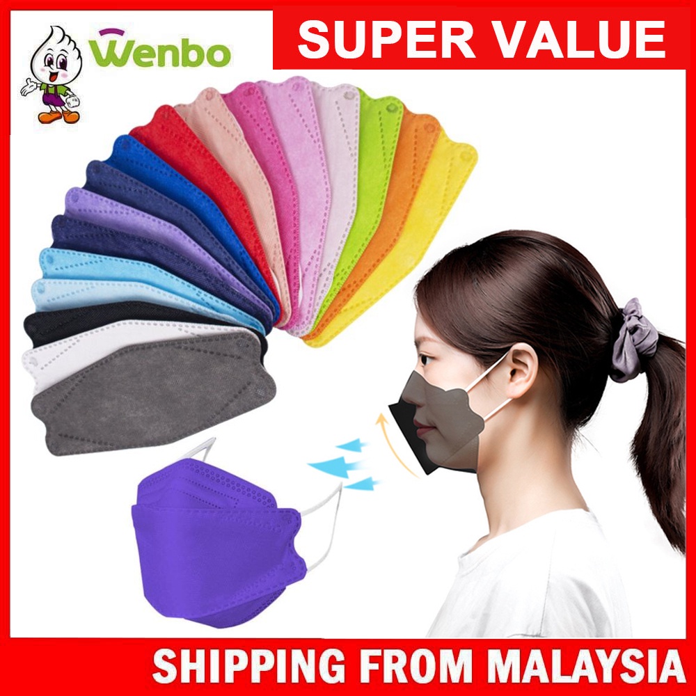 Wenbo 10pcs K94 Adult Premium Quality 4 ply Face Mask Korean Fashion