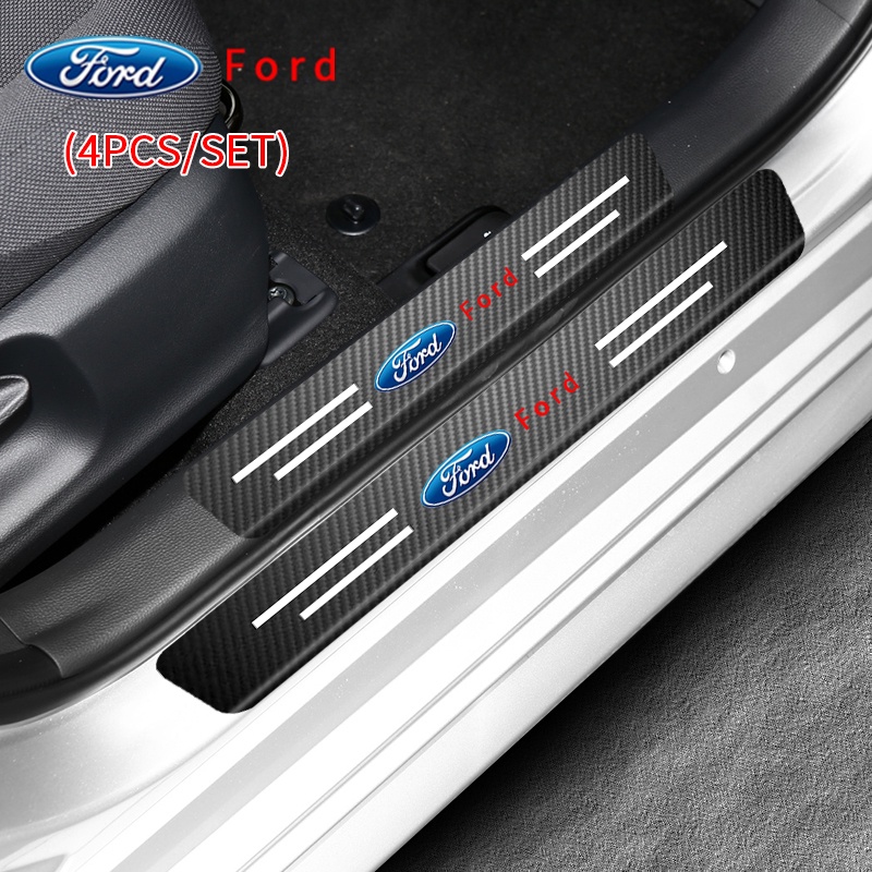 4pcs/set Car Threshold Strip Carbon Fiber Anti-scrath Stickers Car ...