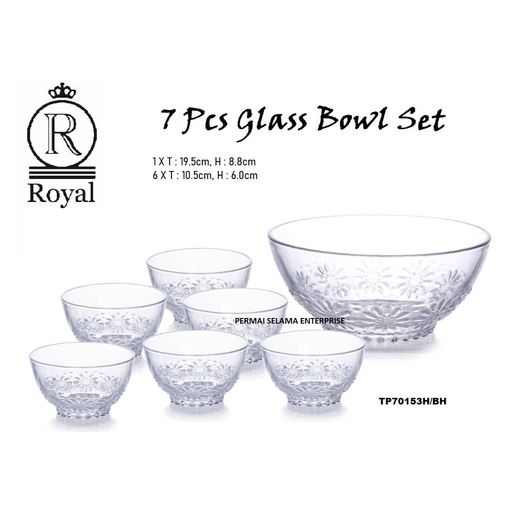 Royal Brand 7 Pcs Glass Bowl Set TP70153H/BH Shopee Malaysia